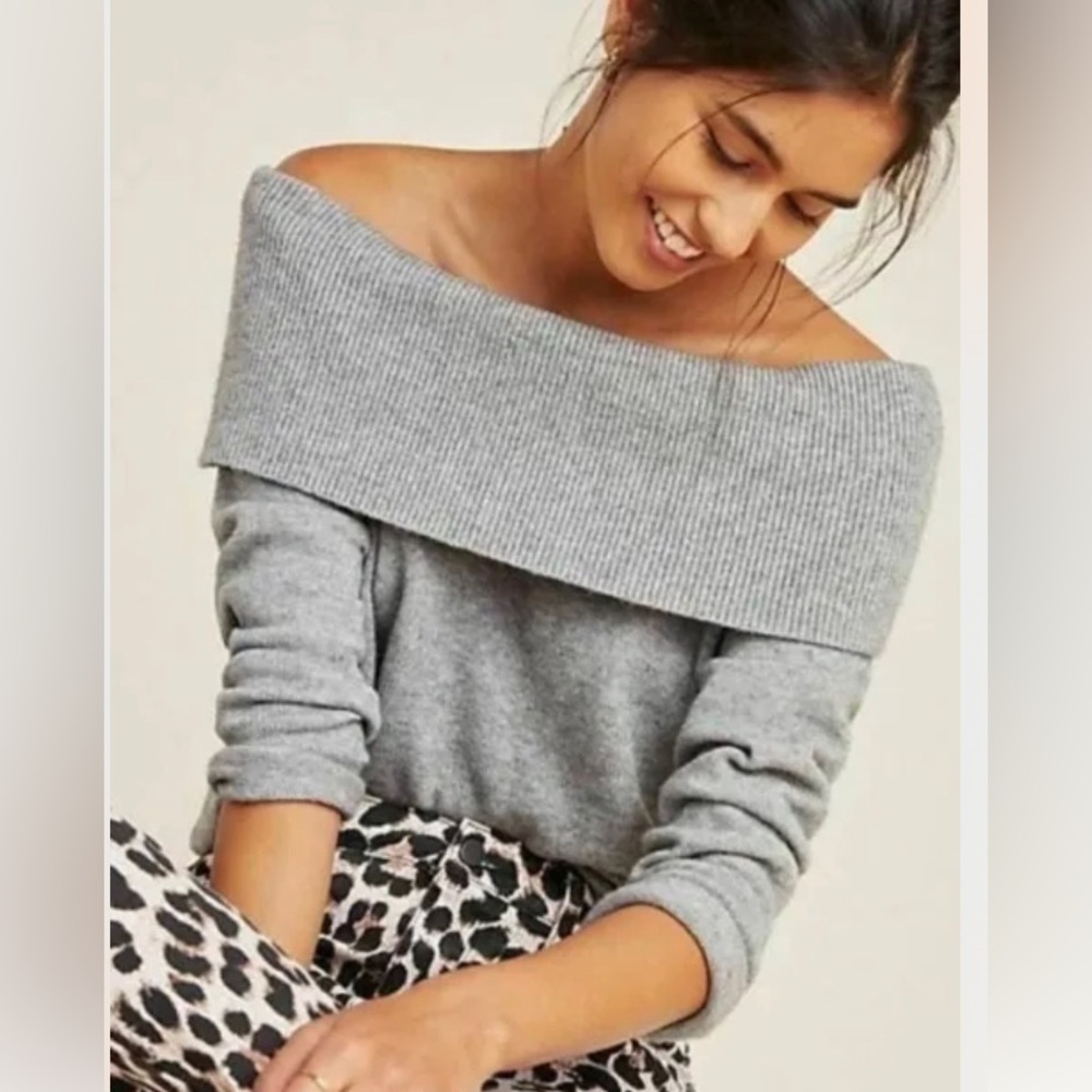 Anthropologie Shelby Pullover Grey Sweater